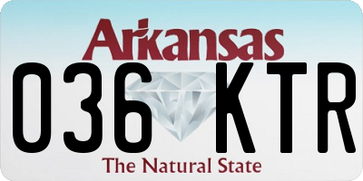 AR license plate 036KTR