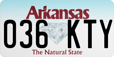 AR license plate 036KTY