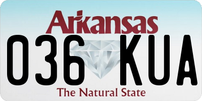 AR license plate 036KUA