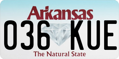 AR license plate 036KUE