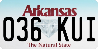 AR license plate 036KUI
