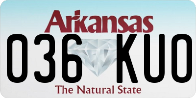 AR license plate 036KUO