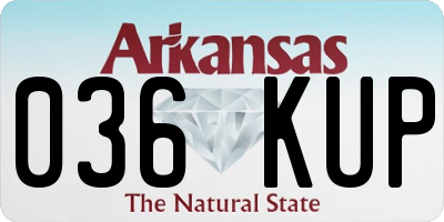 AR license plate 036KUP
