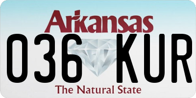 AR license plate 036KUR