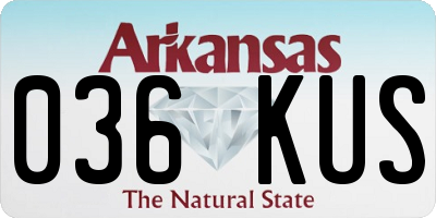 AR license plate 036KUS