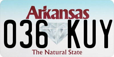 AR license plate 036KUY