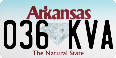 AR license plate 036KVA