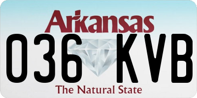AR license plate 036KVB