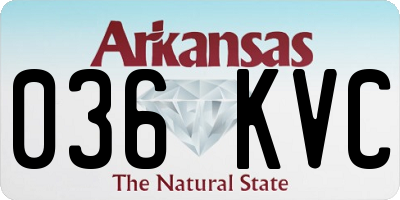 AR license plate 036KVC