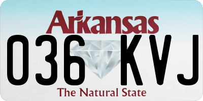 AR license plate 036KVJ