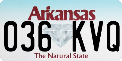 AR license plate 036KVQ