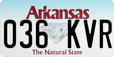 AR license plate 036KVR