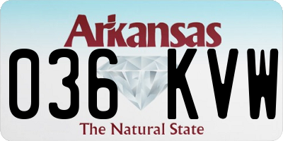 AR license plate 036KVW