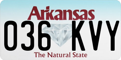 AR license plate 036KVY