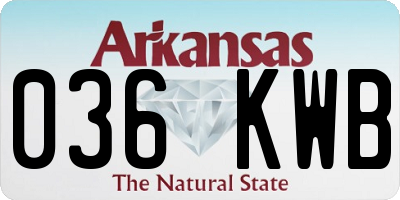 AR license plate 036KWB