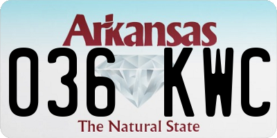AR license plate 036KWC