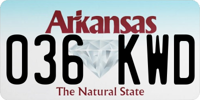 AR license plate 036KWD