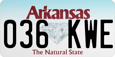AR license plate 036KWE