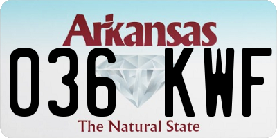 AR license plate 036KWF