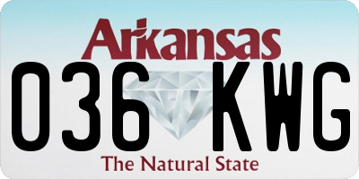 AR license plate 036KWG