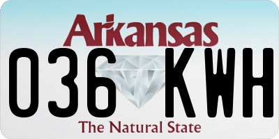 AR license plate 036KWH