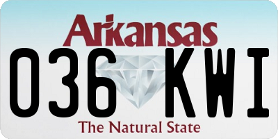 AR license plate 036KWI