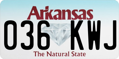 AR license plate 036KWJ