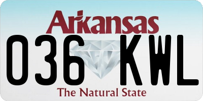 AR license plate 036KWL