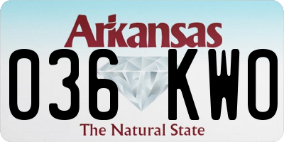 AR license plate 036KWO