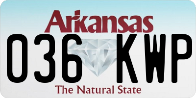 AR license plate 036KWP