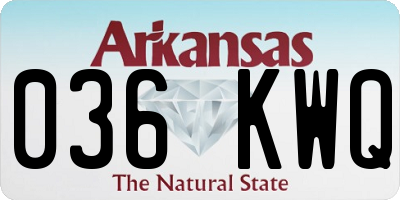 AR license plate 036KWQ