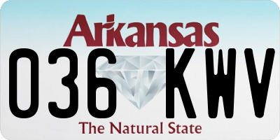 AR license plate 036KWV