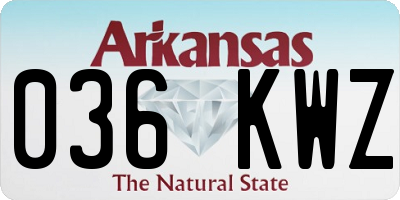 AR license plate 036KWZ