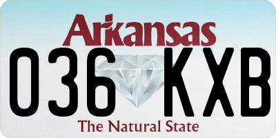 AR license plate 036KXB