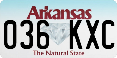 AR license plate 036KXC