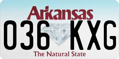 AR license plate 036KXG