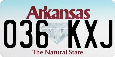 AR license plate 036KXJ