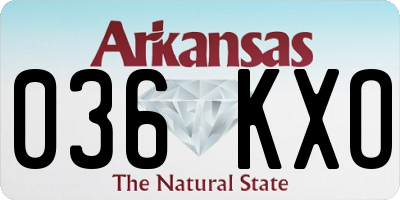 AR license plate 036KXO