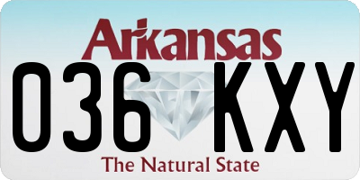 AR license plate 036KXY