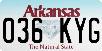 AR license plate 036KYG