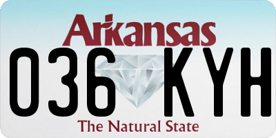 AR license plate 036KYH