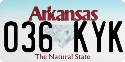 AR license plate 036KYK