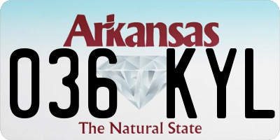 AR license plate 036KYL