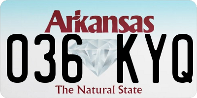 AR license plate 036KYQ