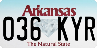 AR license plate 036KYR