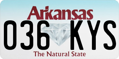 AR license plate 036KYS
