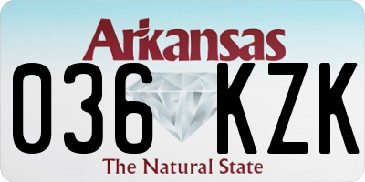 AR license plate 036KZK