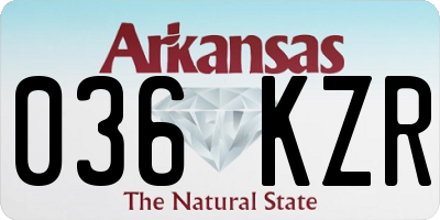 AR license plate 036KZR