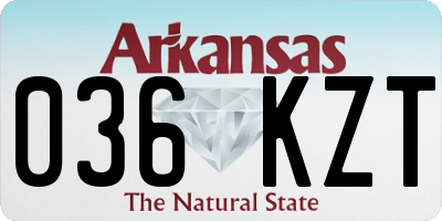 AR license plate 036KZT