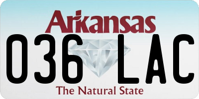 AR license plate 036LAC